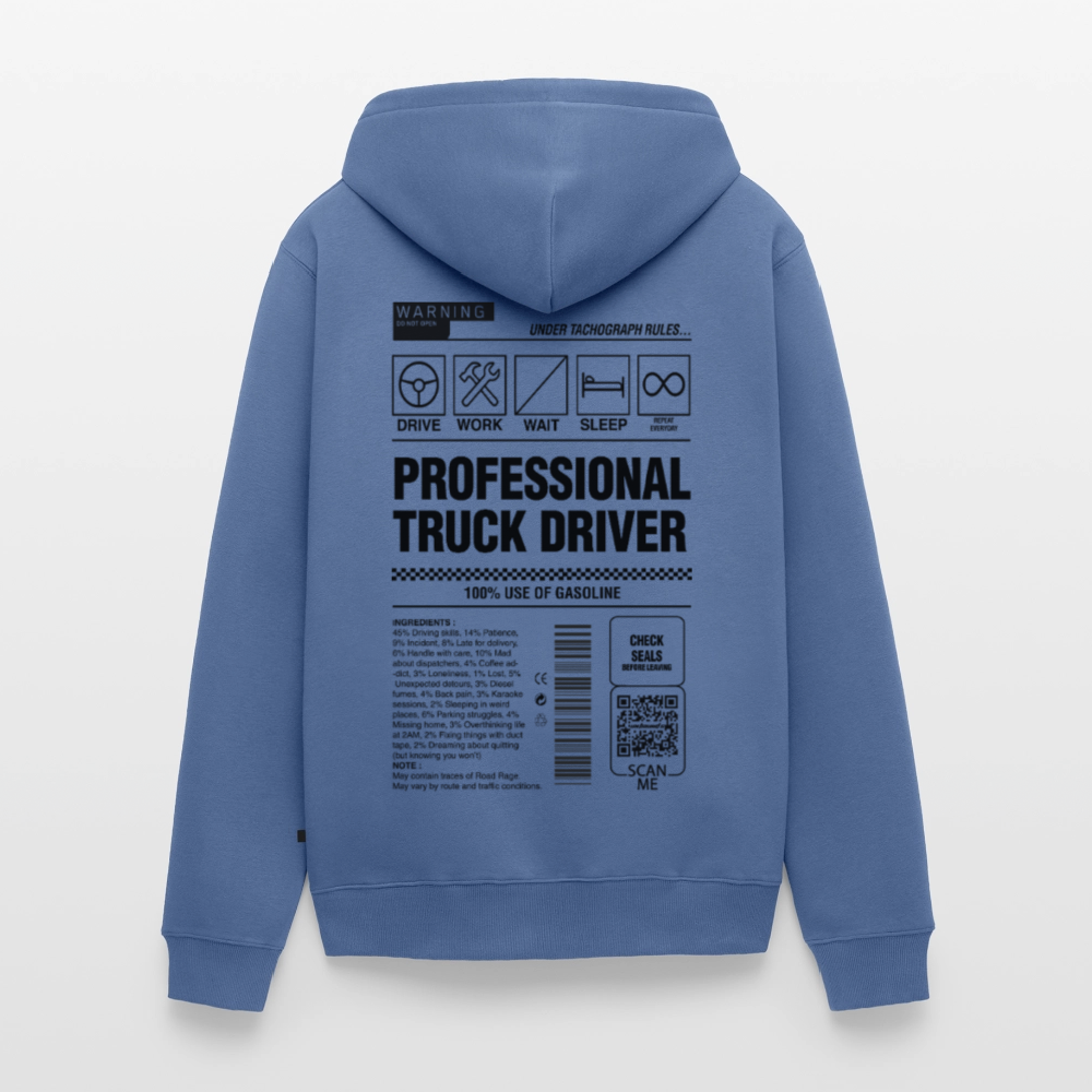 TRUCKER LABEL - Zipped Hoodie - stone blue
