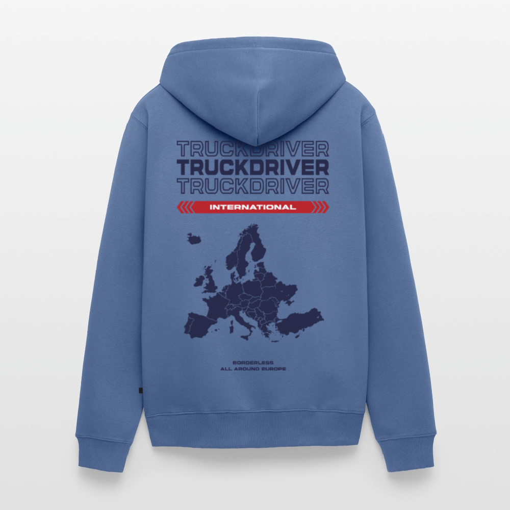 INTERNATIONAL Liner - Zipped Hoodie (White) - stone blue