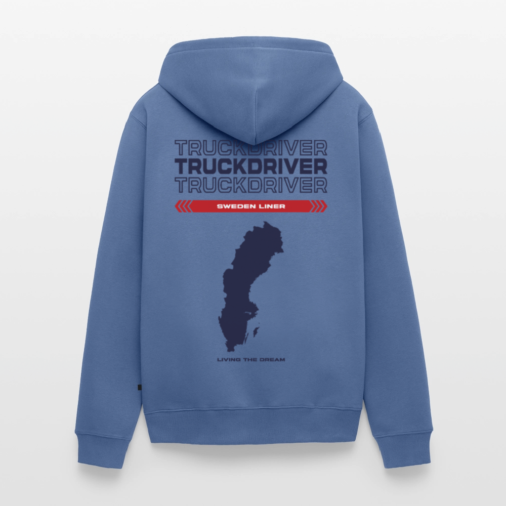 SWEDEN Liner - Zipped Hoodie (White) - stone blue