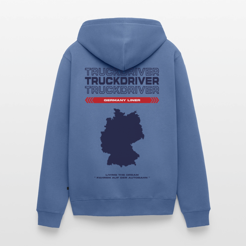 GERMANY Liner - Zipped Hoodie (White) - stone blue