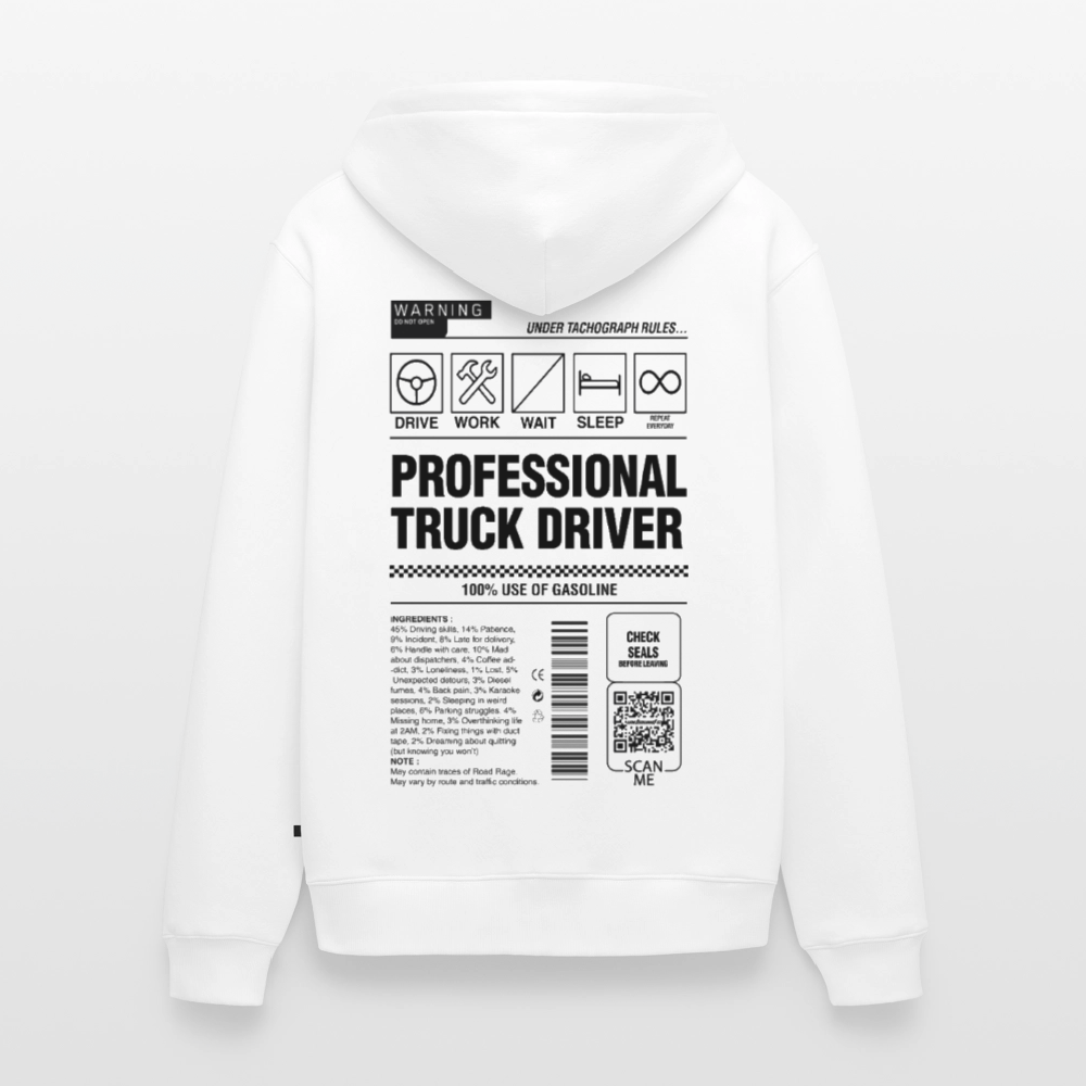 TRUCKER LABEL - Zipped Hoodie - white
