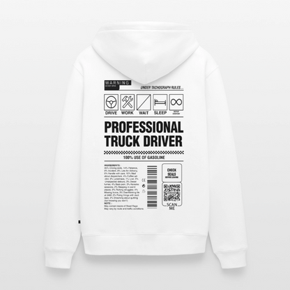 TRUCKER LABEL - Zipped Hoodie - white