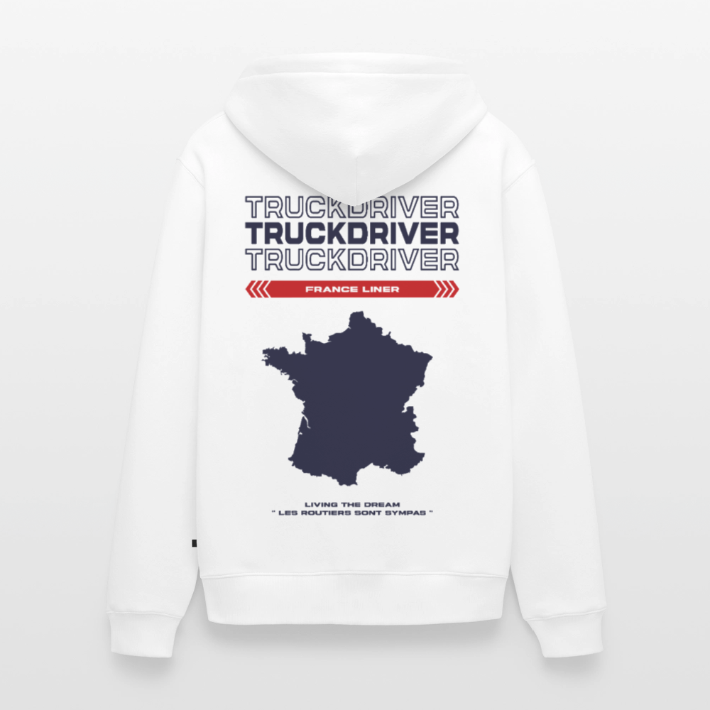 FRANCE Liner - Zipped Hoodie (White) - white
