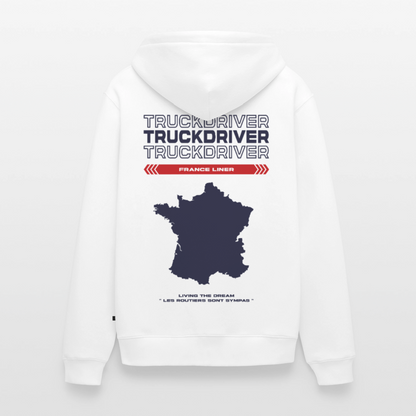 FRANCE Liner - Zipped Hoodie (White) - white