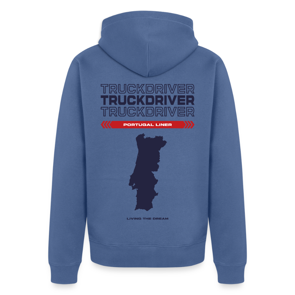 PORTUGAL Liner - Zipped Hoodie (White) - stone blue