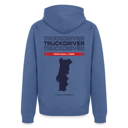 PORTUGAL Liner - Zipped Hoodie (White) - stone blue