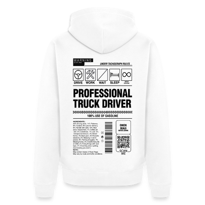 TRUCKER LABEL - Zipped Hoodie - white