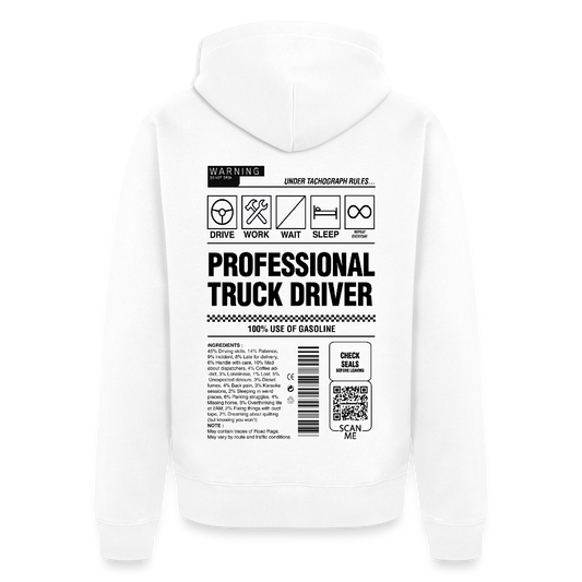 TRUCKER LABEL - Zipped Hoodie - white