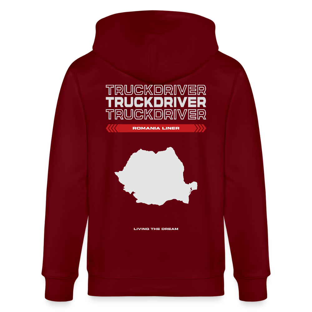 ROMANIA Liner - Zipped Hoodie - burgundy