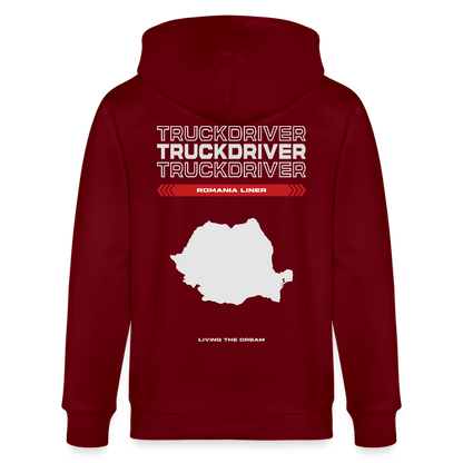 ROMANIA Liner - Zipped Hoodie - burgundy