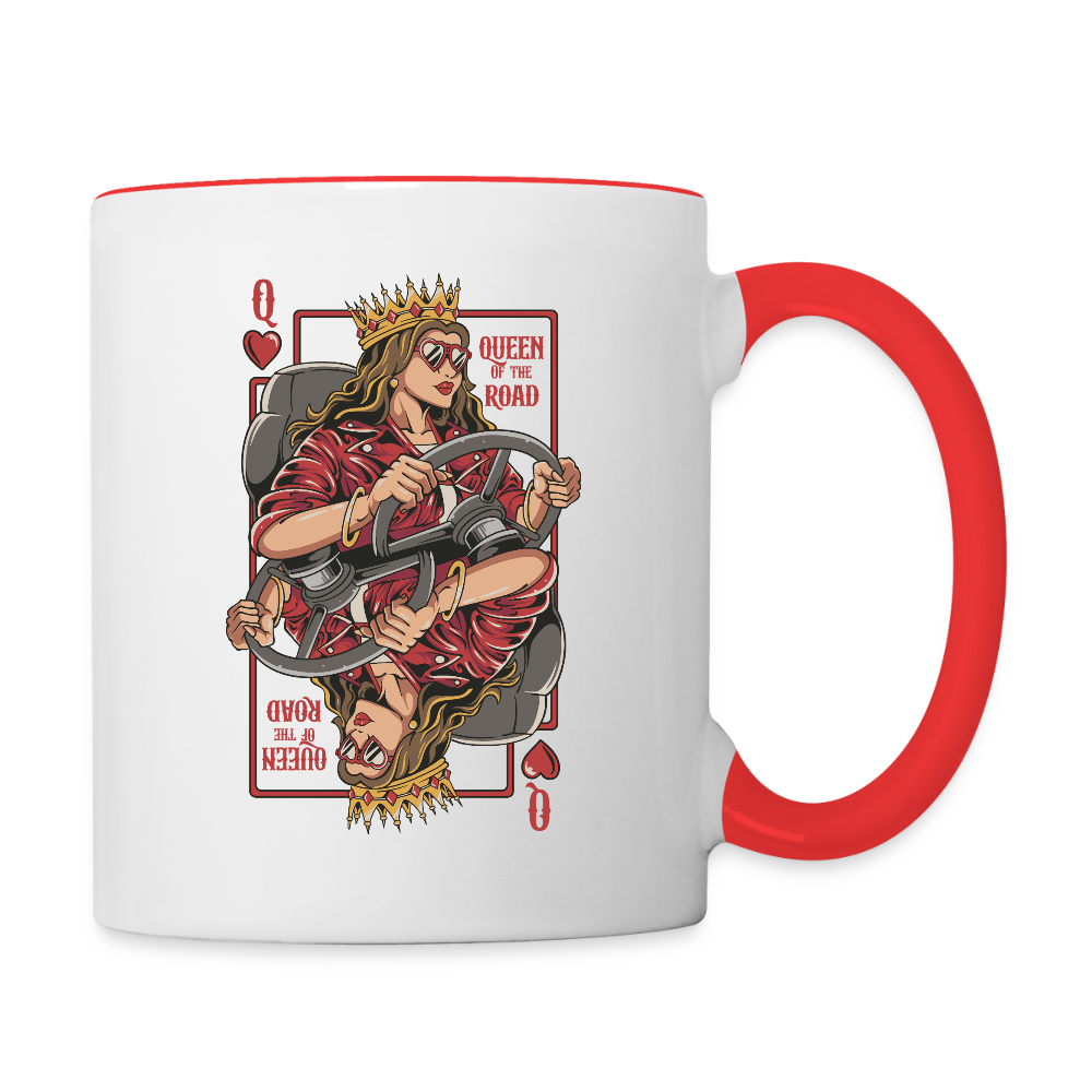 QUEEN OF THE ROAD - Bi-color Coffee Mug - white/red