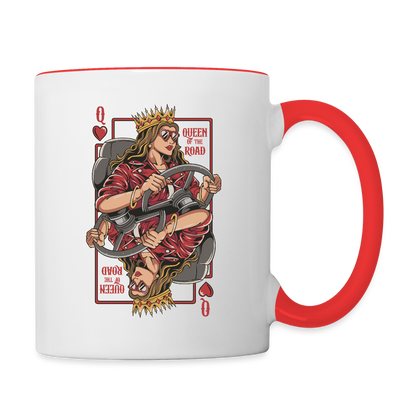 QUEEN OF THE ROAD - Bi-color Coffee Mug - white/red