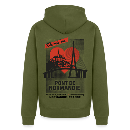 PONT DE NORMANDIE - Zipped Hoodie - khaki