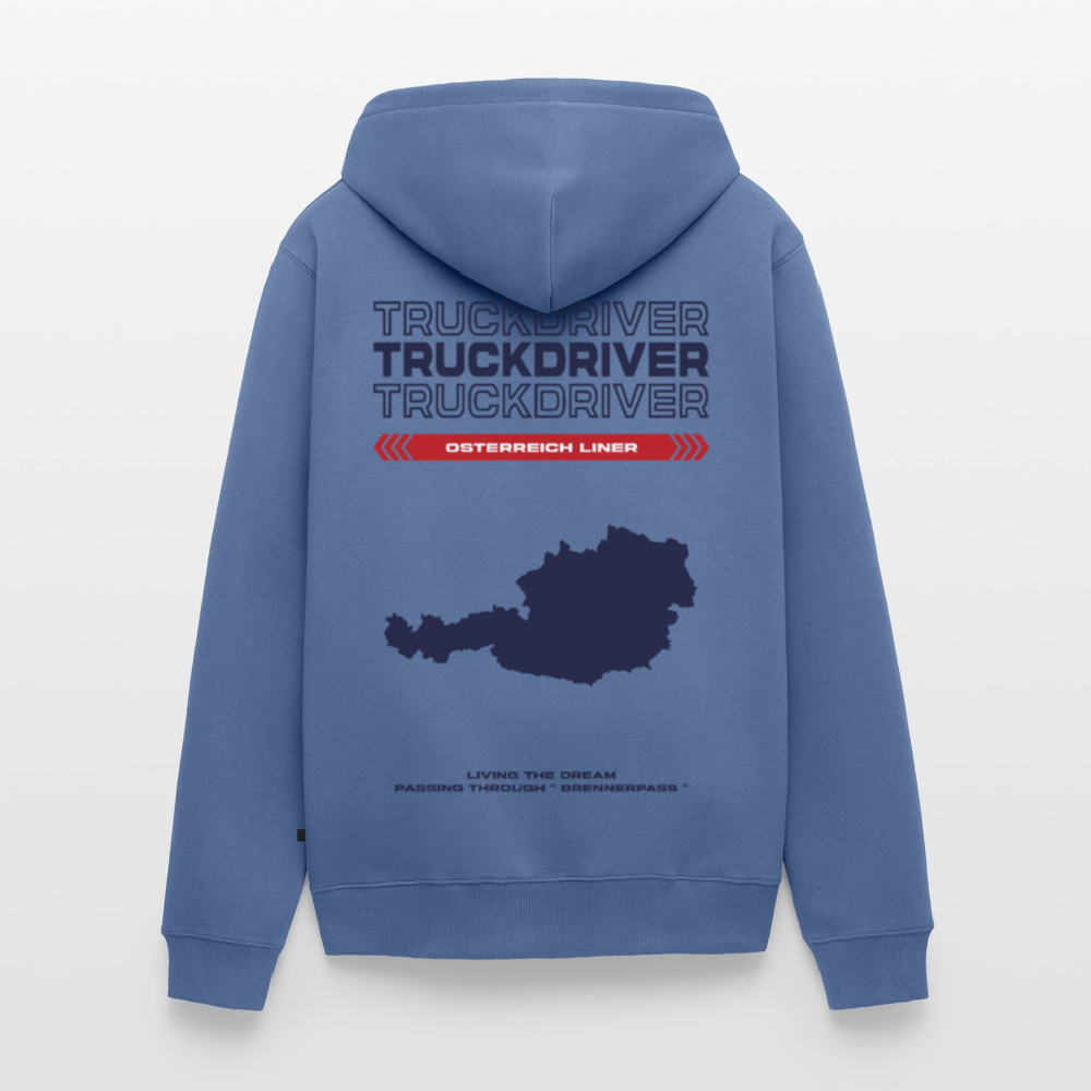 AUSTRIA Liner - Zipped Hoodie (White) - stone blue