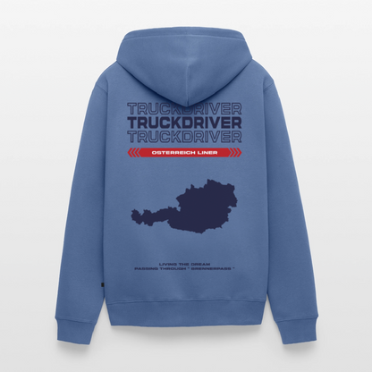 AUSTRIA Liner - Zipped Hoodie (White) - stone blue