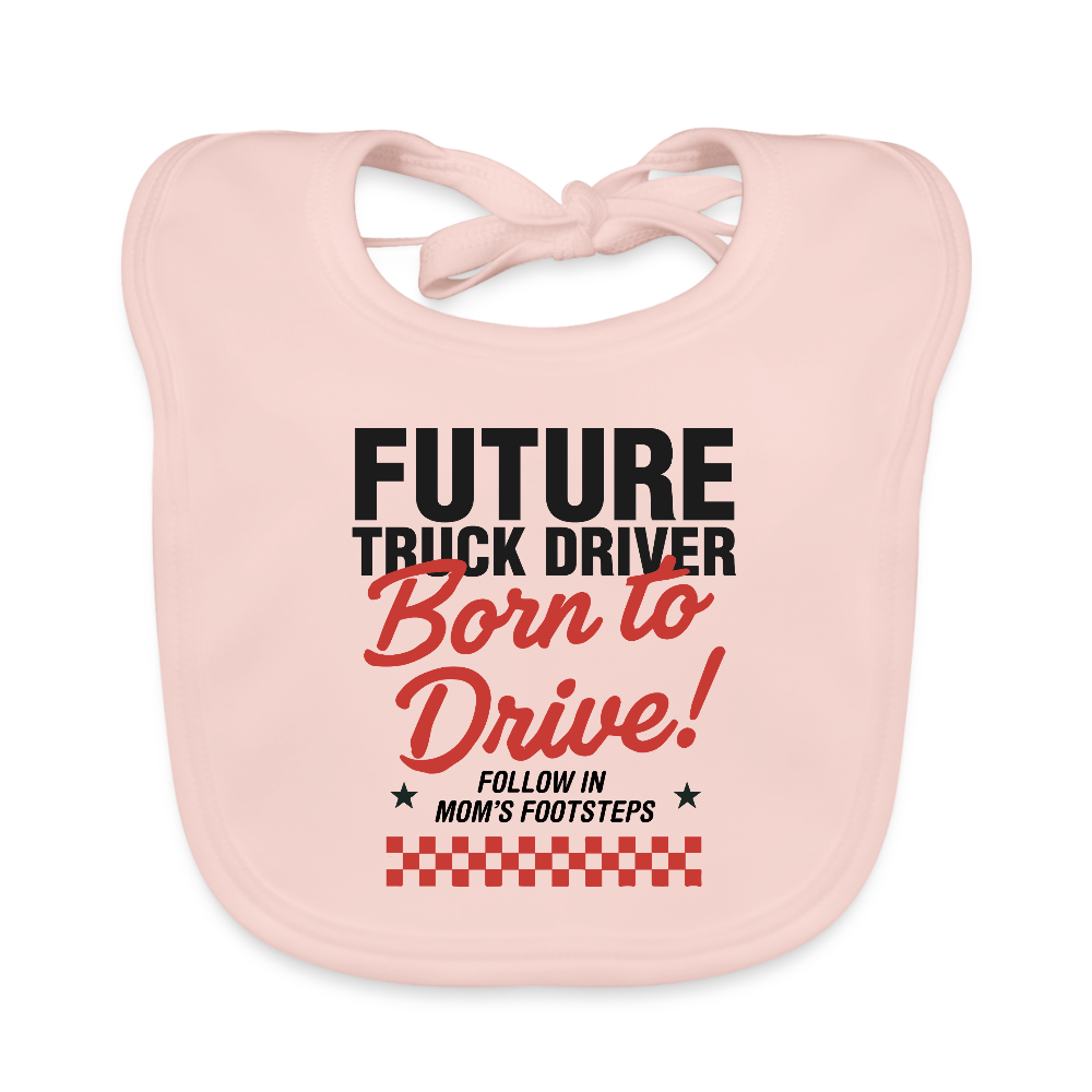 Baby Organic Bib - BORN TO DRIVE (MOM) - rose
