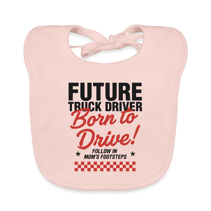 Baby Organic Bib - BORN TO DRIVE (MOM) - rose