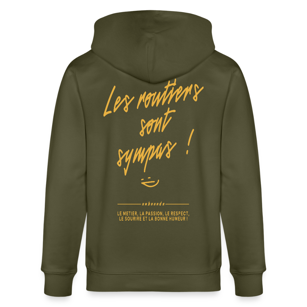 LES ROUTIERS SONT SYMPAS - Zipped Hoodie - khaki