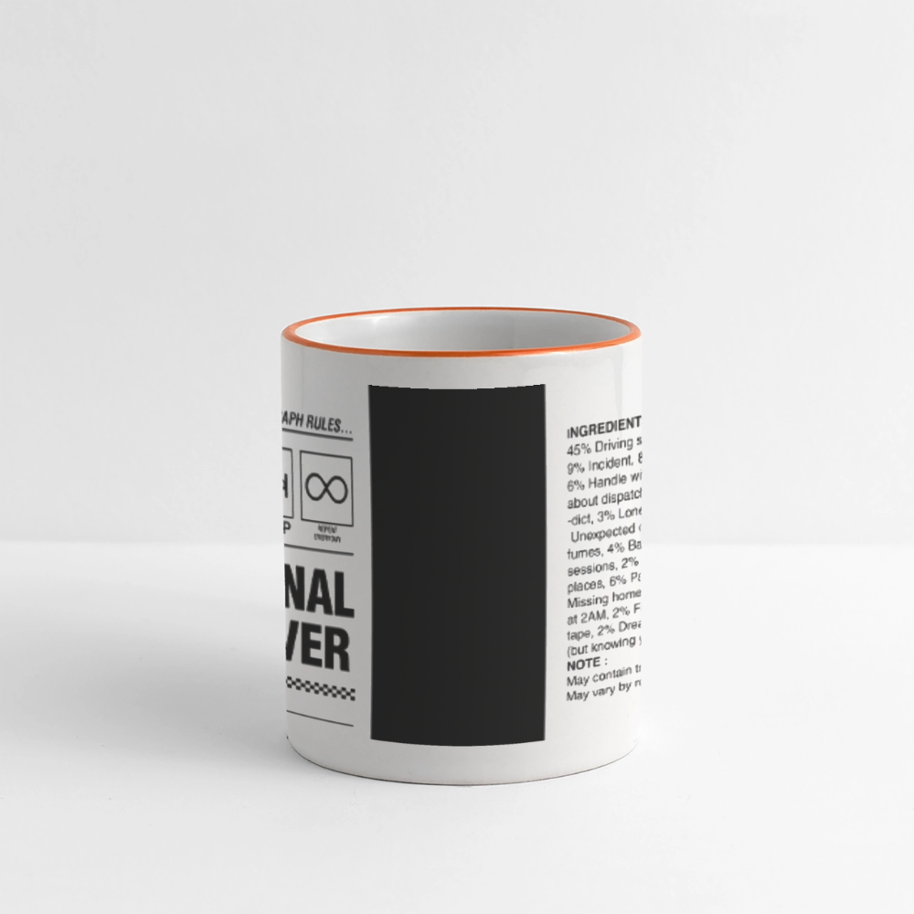 TRUCKER LABEL - Coffee Mug - white/orange