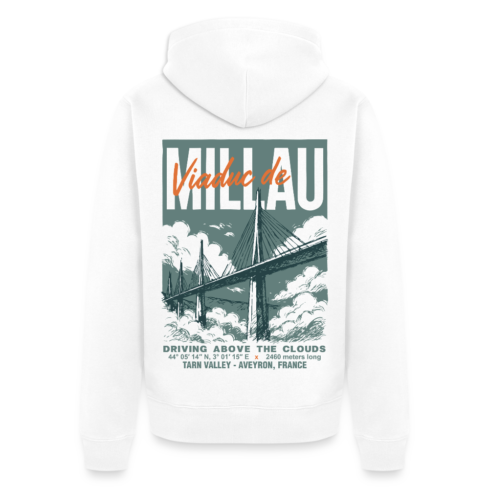 VIADUC DE MILLAU - Zipped Hoodie - white