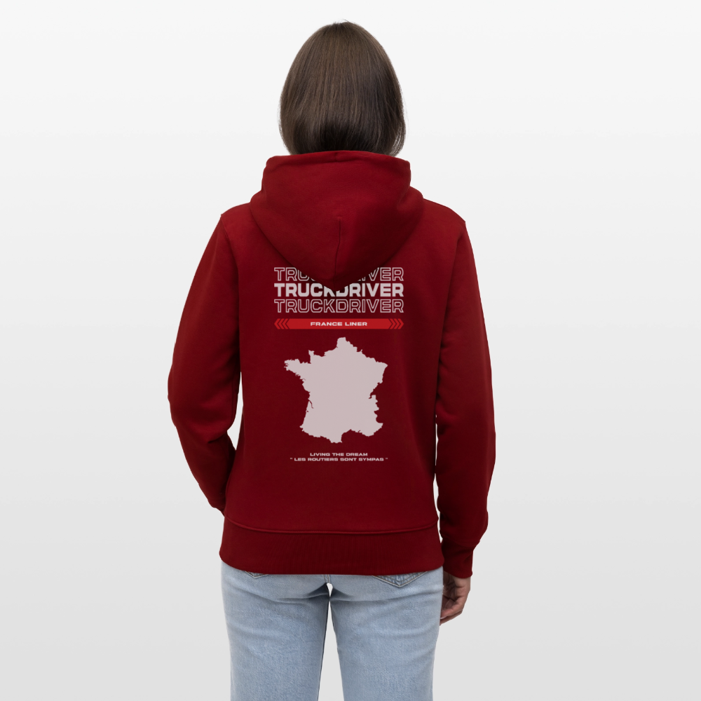FRANCE Liner - Zipped Hoodie - burgundy
