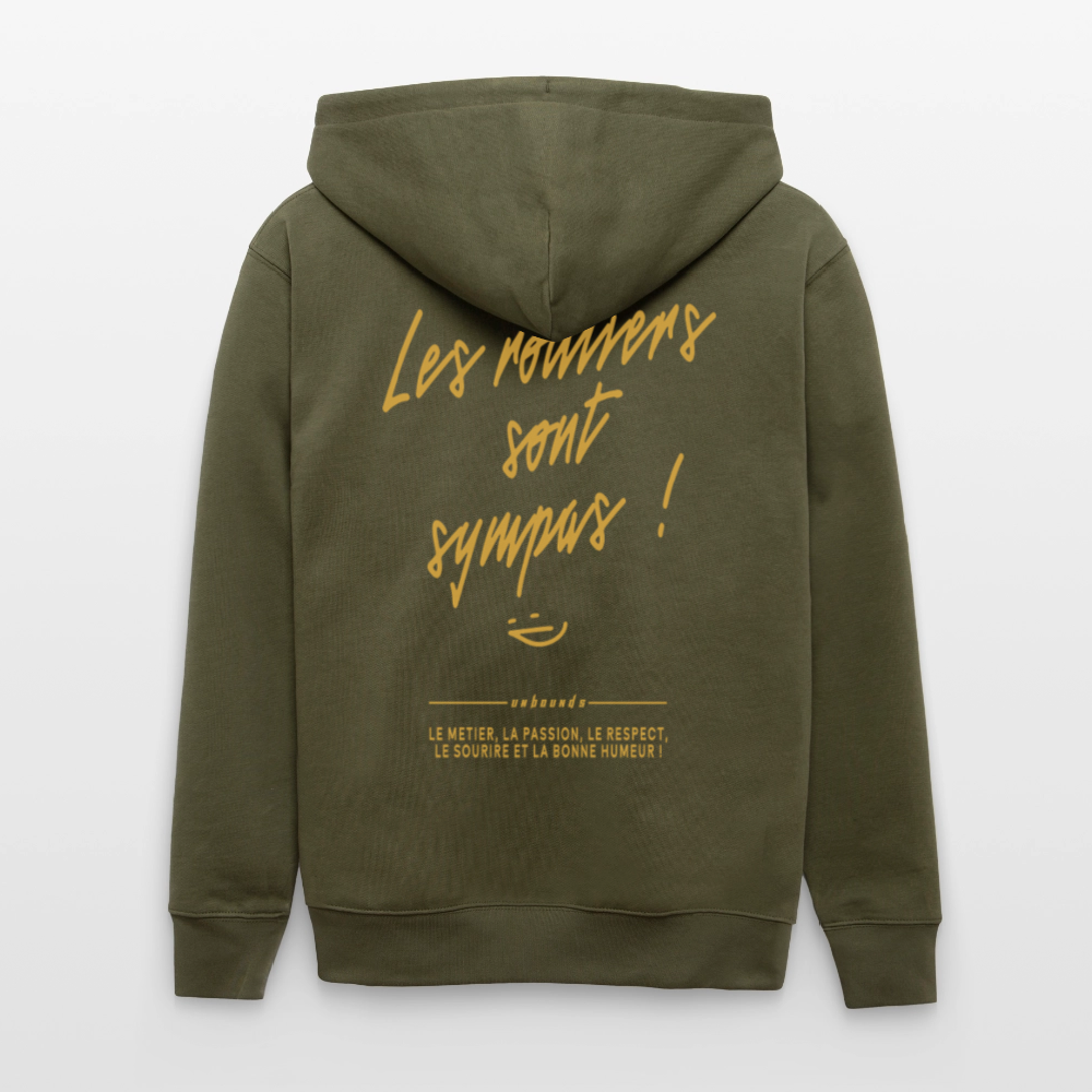 LES ROUTIERS SONT SYMPAS - Zipped Hoodie - khaki