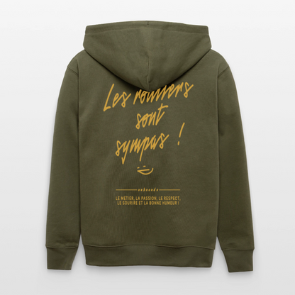 LES ROUTIERS SONT SYMPAS - Zipped Hoodie - khaki
