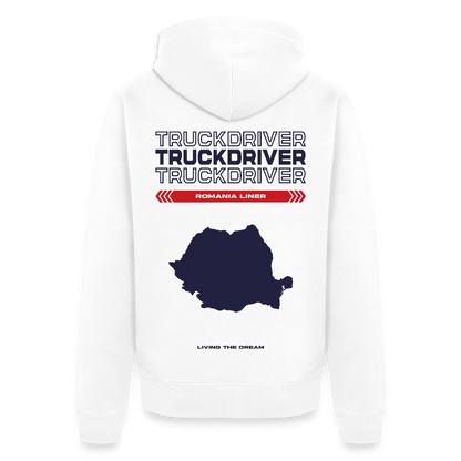 ROMANIA Liner - Zipped Hoodie (White) - white