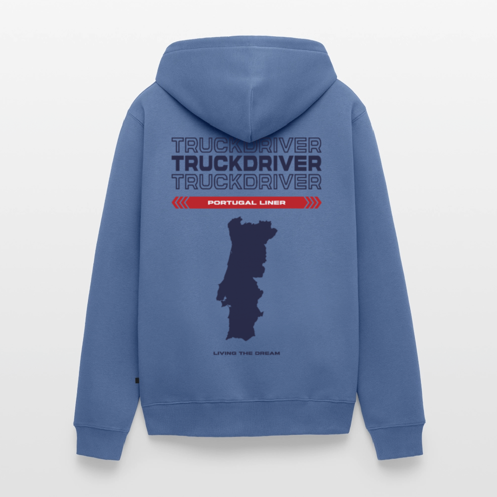 PORTUGAL Liner - Zipped Hoodie (White) - stone blue