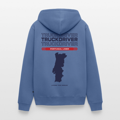 PORTUGAL Liner - Zipped Hoodie (White) - stone blue