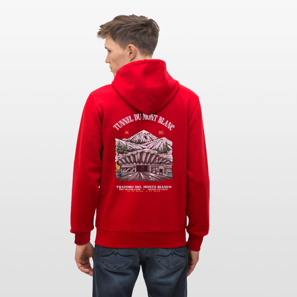 BEYOND MONT BLANC - Zipped Hoodie - red