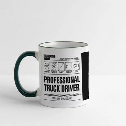 TRUCKER LABEL - Coffee Mug - white/dark green