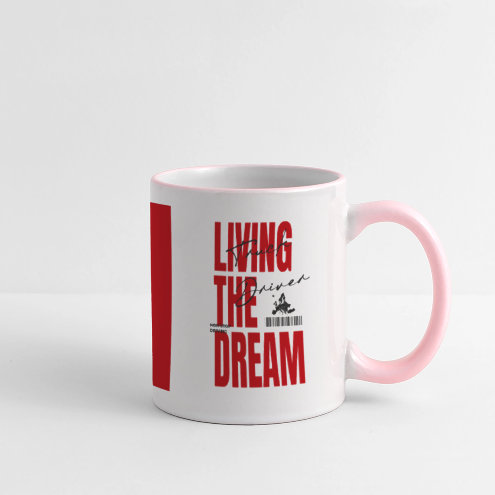 LIVING THE DREAM - Coffee Mug - white/pink
