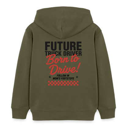 BORN TO DRIVE (MOM) - Kids Hoodie - khaki
