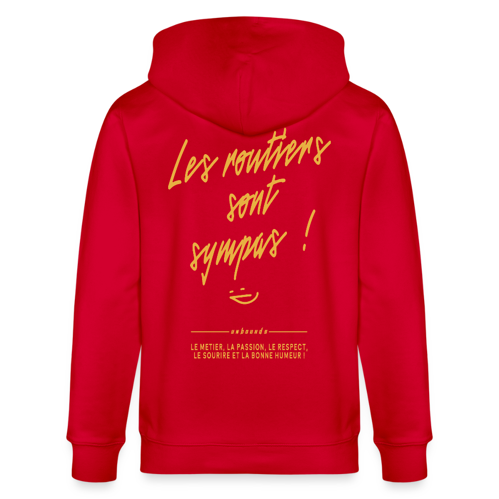 LES ROUTIERS SONT SYMPAS - Zipped Hoodie - red