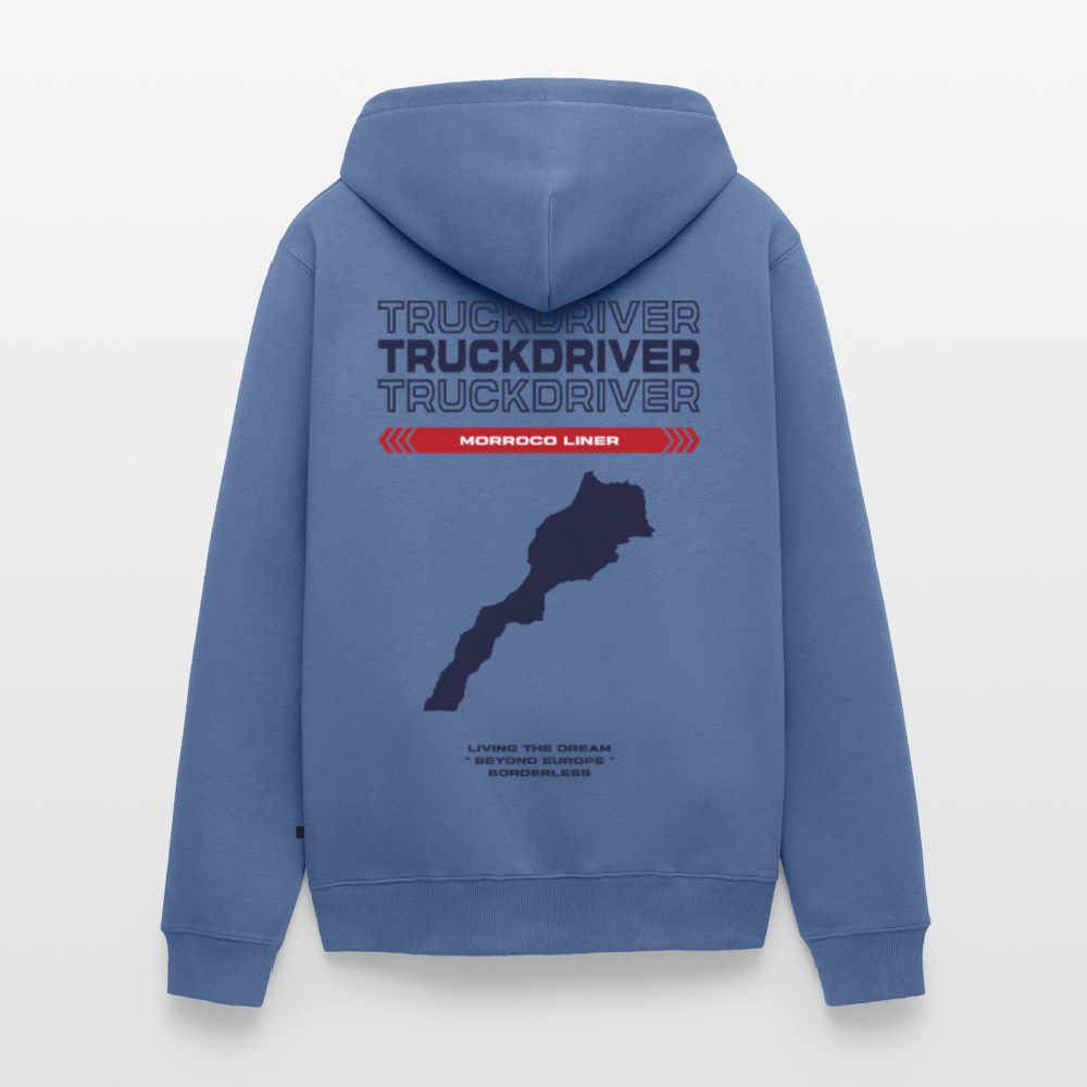 MORROCO Liner - Zipped Hoodie (White) - stone blue