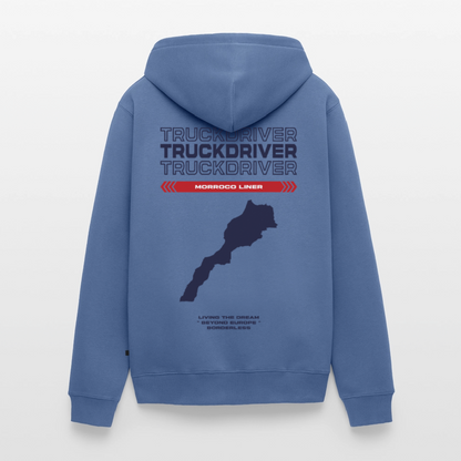 MORROCO Liner - Zipped Hoodie (White) - stone blue