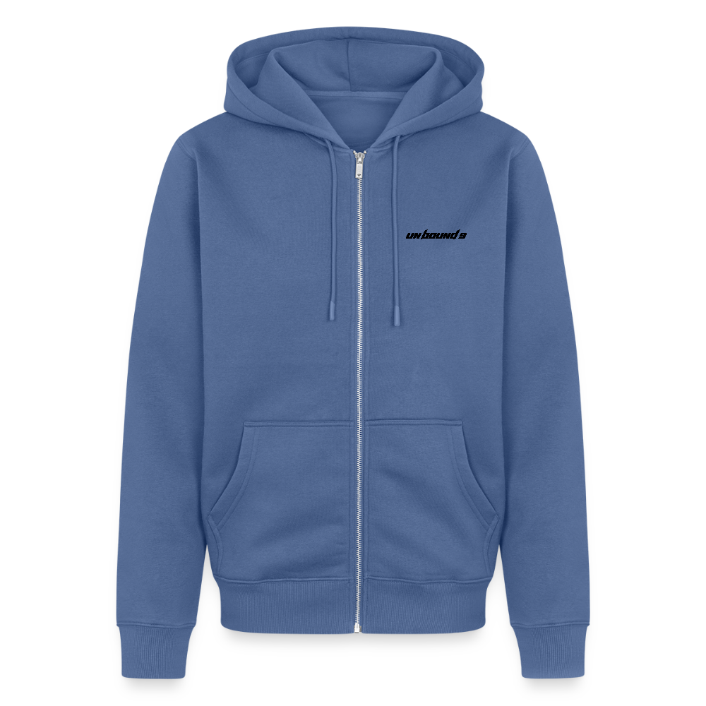 GREECE Liner - Zipped Hoodie (White) - stone blue