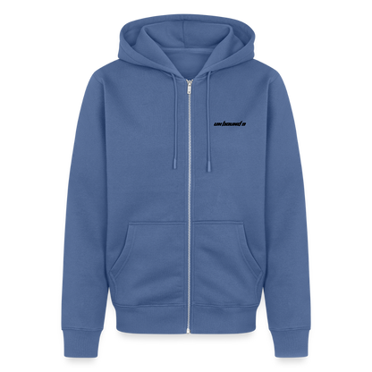 GREECE Liner - Zipped Hoodie (White) - stone blue