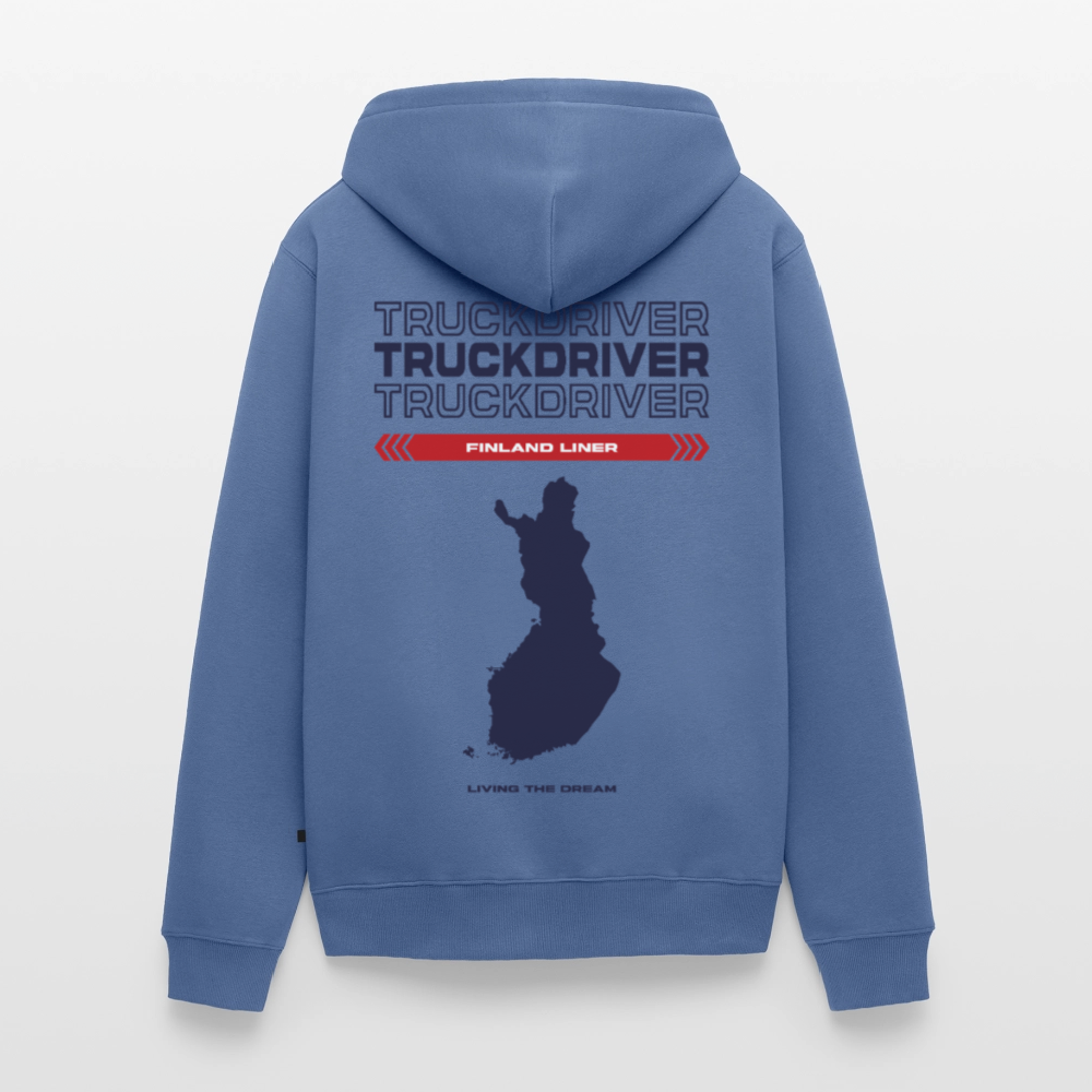 FINLAND Liner - Zipped Hoodie (White) - stone blue