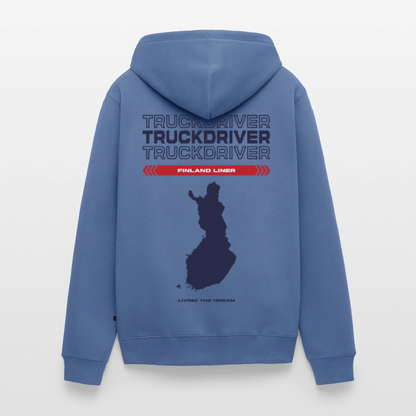 FINLAND Liner - Zipped Hoodie (White) - stone blue