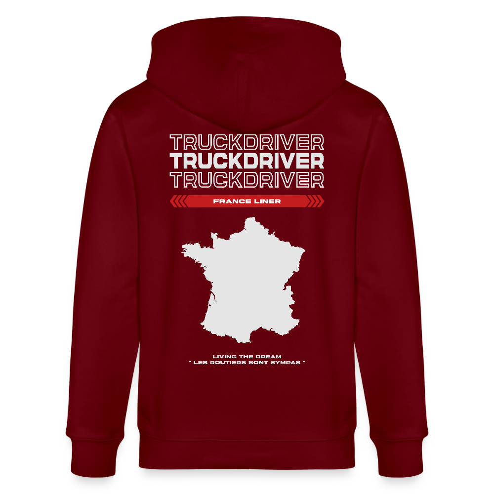 FRANCE Liner - Zipped Hoodie - burgundy