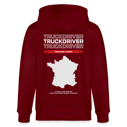 FRANCE Liner - Zipped Hoodie - burgundy