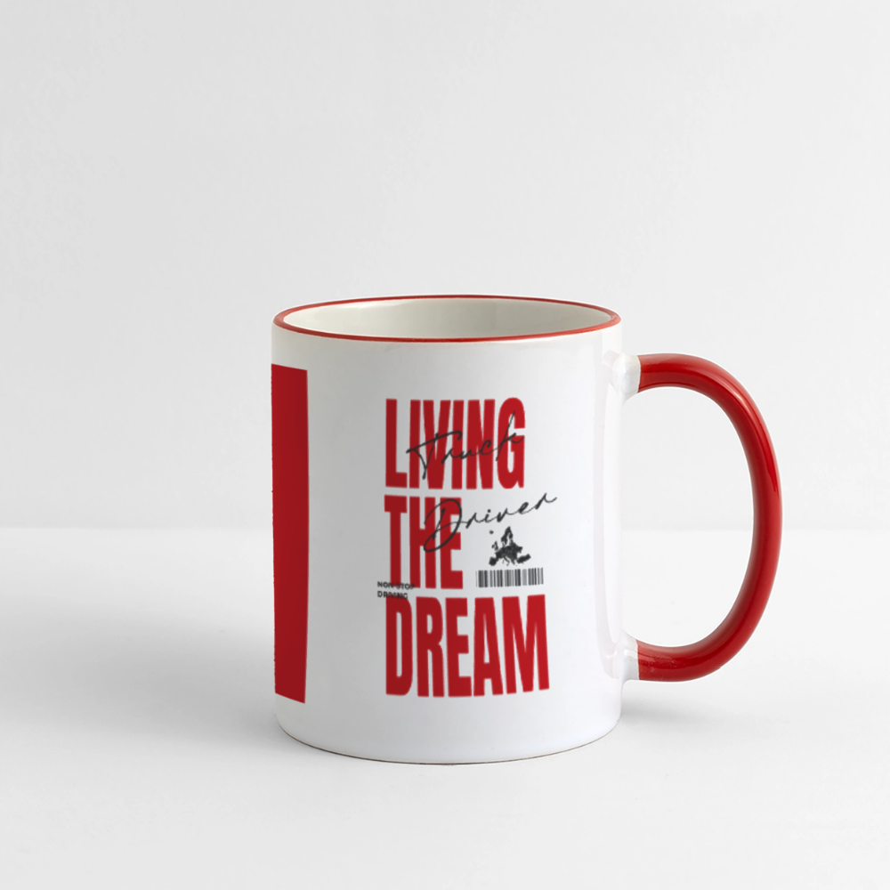 LIVING THE DREAM - Coffee Mug - white/red