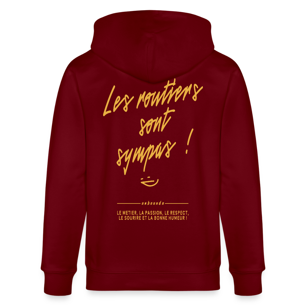 LES ROUTIERS SONT SYMPAS - Zipped Hoodie - burgundy