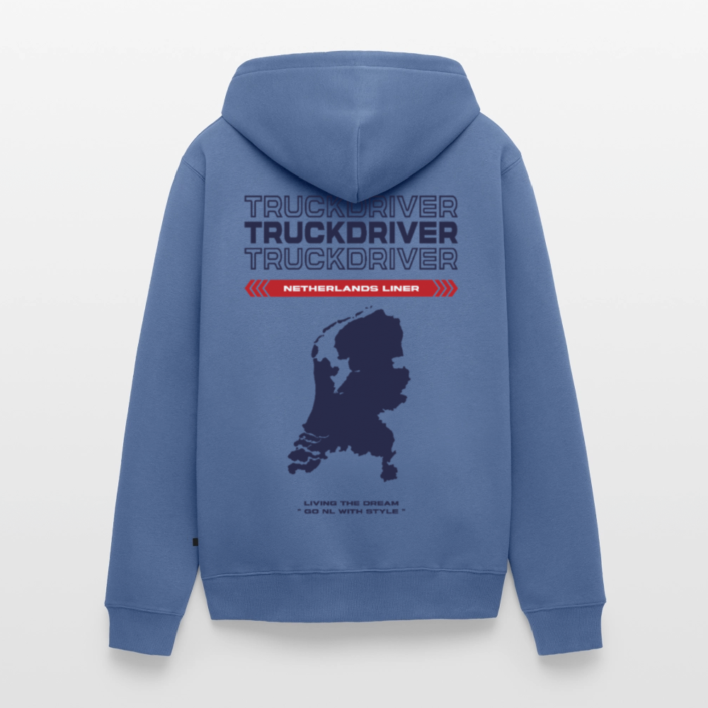 NETHERLANDS Liner - Zipped Hoodie (White) - stone blue