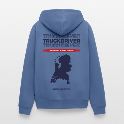 NETHERLANDS Liner - Zipped Hoodie (White) - stone blue