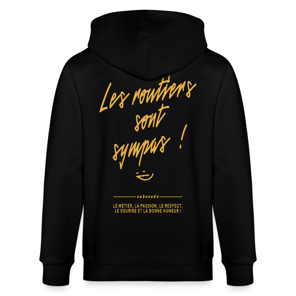 LES ROUTIERS SONT SYMPAS - Zipped Hoodie - black