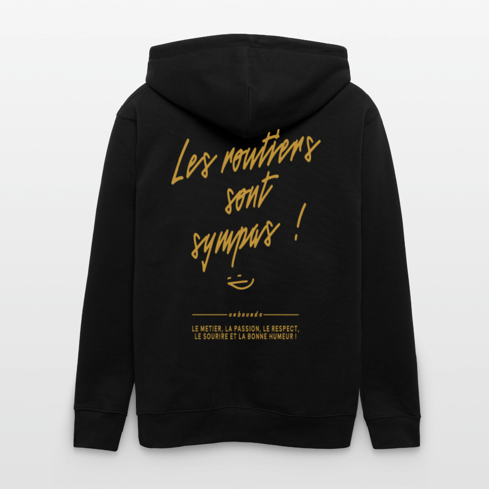 LES ROUTIERS SONT SYMPAS - Zipped Hoodie - black