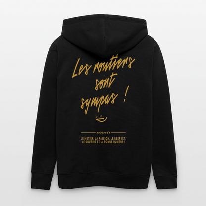 LES ROUTIERS SONT SYMPAS - Zipped Hoodie - black